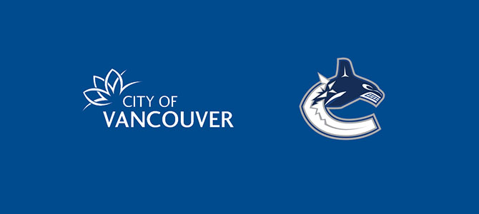 The City of Vancouver logo and the Canucks logo