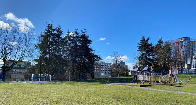 Crab Park's playground and splash pad