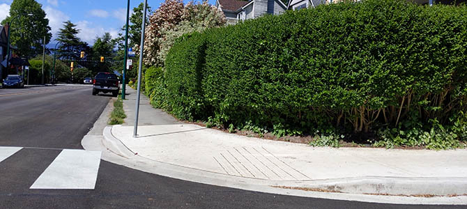 Photo of a curb ramp