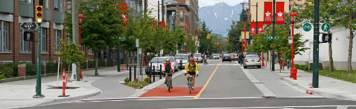 The Carral Street Greenway helps balance the needs of cyclists and drivers.