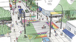 Aerial view of Davie Village rendering