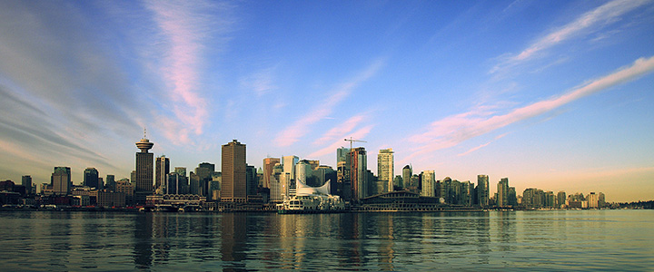 Sunrise over downtown Vancouver