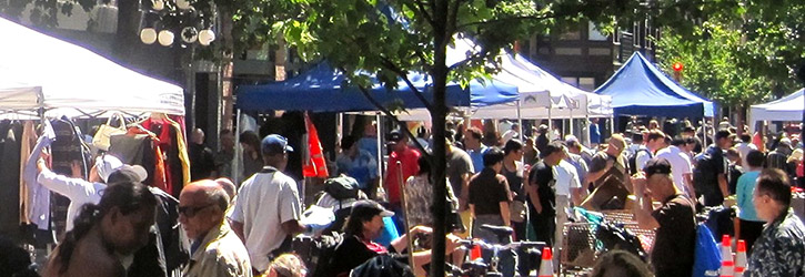 The Downtown Eastside Street Market at Pigeon Park on Carrall Street