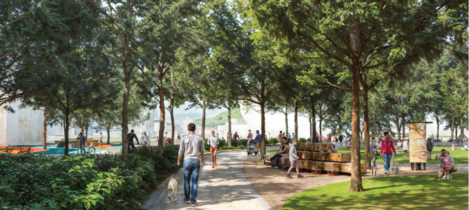 Rendering of East Park changes 