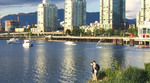 Couple at dusk on False Creek Habitat Island in Vancouver Couple at dusk on False Creek Habitat Island in Vancouver
