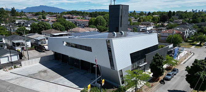 Aerial view of Firehall No. 17