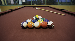 Recreation programs at Gathering Place include a pool room