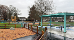 General Brock Park playground in the rain