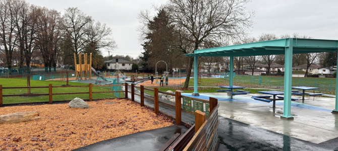 General Brock Park playground in the rain