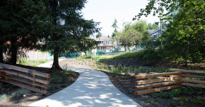 Concrete path leading into Gibby's Field