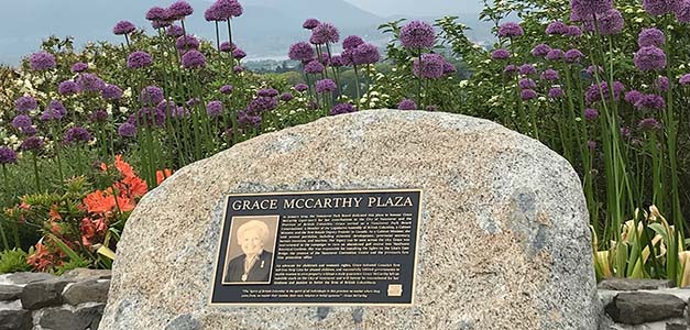 Commemorative plaque for Grace McCarthy