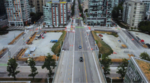 An overview of Granville Street from above