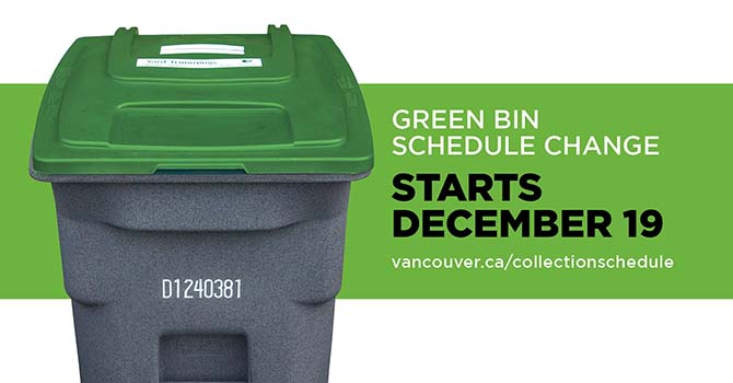 City Will Collect Green Bins Every Two Weeks Starting December 19   Green Bin Schedule Change Landing 