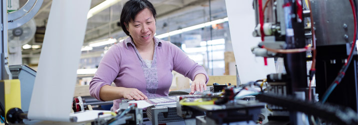 Woman in large workspace in Vancouver Woman in large workspace in Vancouver