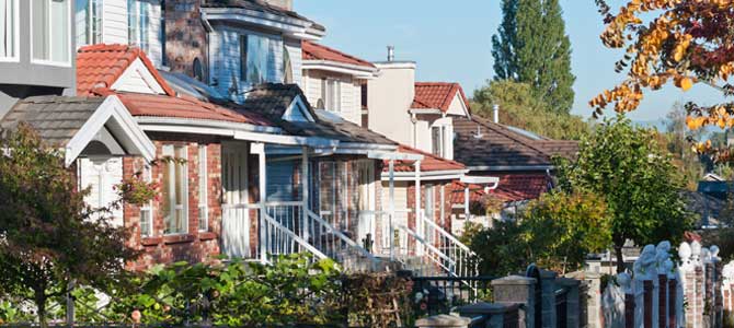 Houses along a street