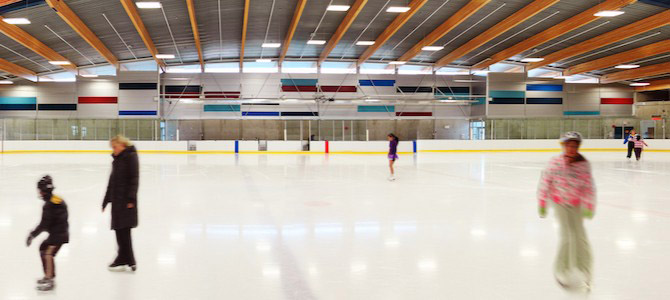 People skating on an ice rink