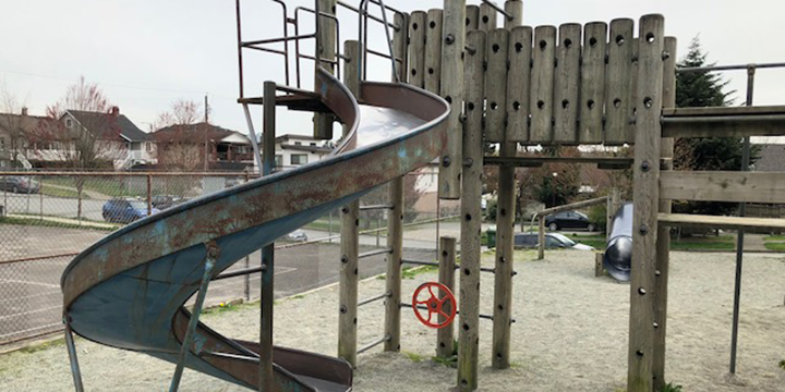 The playground at Kaslo Park The playground at Kaslo Park