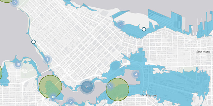Map of photos in Vancouver of extreme high tides (king tides) shared by the public in December 2017 Map of photos in Vancouver of extreme high tides (king tides) shared by the public in December 2017