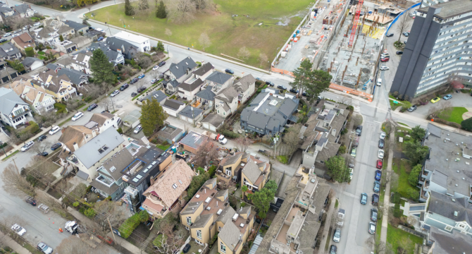 Aerial view of Kits Point