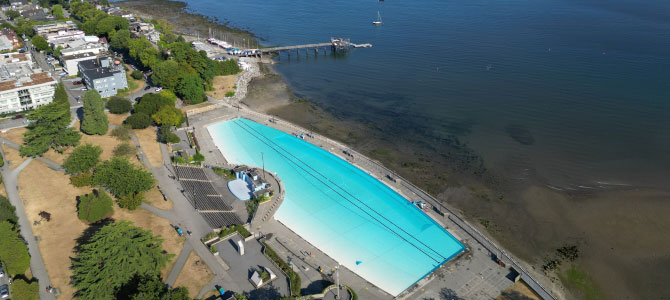 Aerial view of Kits Pool 