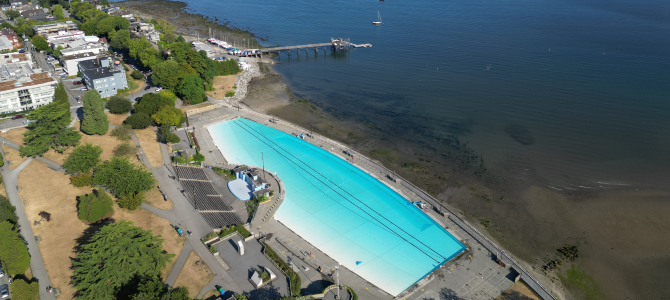 A view of Kits Pool from above