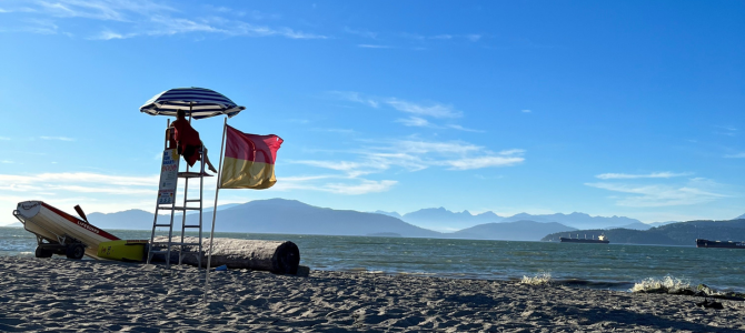 Lifeguard station at a beach 