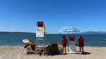 Lifeguards watching the ocean on a Vancouver beach