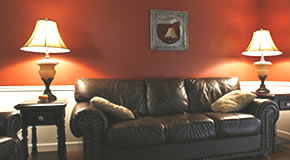 Couch and lamps in living room Couch and lamps in living room