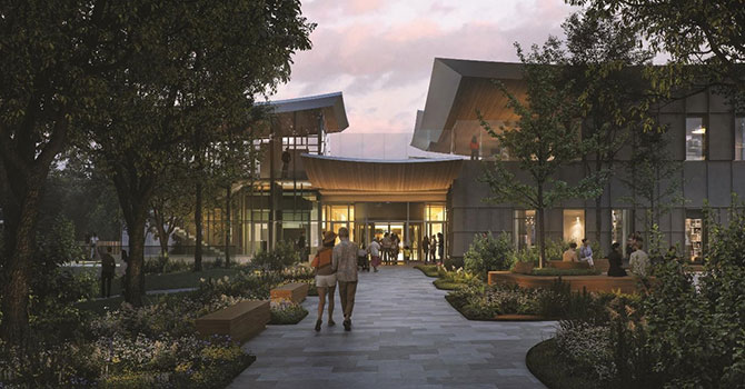 Render of the future Marpole Community Centre after renewal work