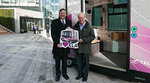 Vancouver Mayor Kennedy Stewart (left) and Surrey Mayor Doug McCallum (right) in front of an ELA autonomous shuttle Vancouver Mayor Kennedy Stewart (left) and Surrey Mayor Doug McCallum (right) in front of an ELA autonomous shuttle