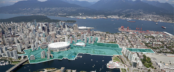 Northeast False Creek from the air 