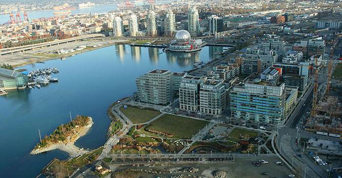 Aerial view of Olympic Village