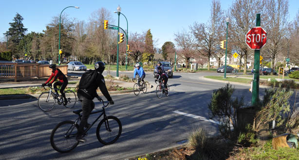 Cyclists riding along Ontario Greenway