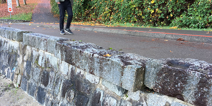 Person walking on the Seawall