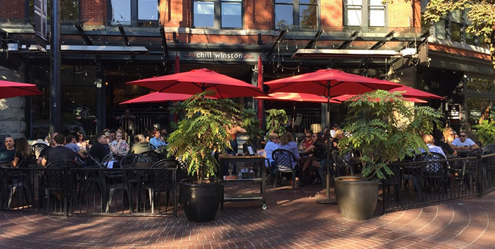 Restaurant patio in Gastown