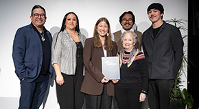 Squamish Nation receiving the 2025 City of Vancouver Book Award for their book Tiná7 Cht Ti Temíxw: We Come From This Land