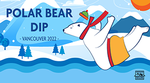 Illustration of a polar bear diving into water