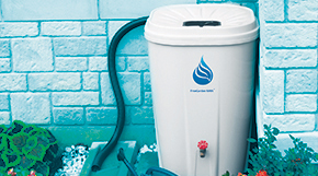 Rain barrels collect rainwater to use when you water your lawn and garden