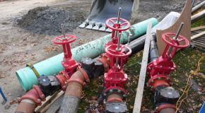 Pipes being installed underground