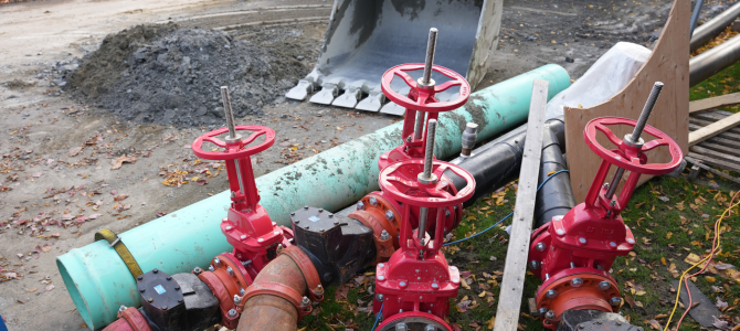 Pipes being installed underground