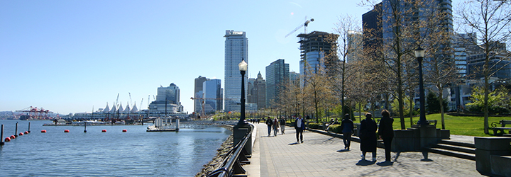 Seawall in Vancouver in Coal Harbour