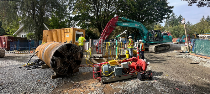 Sewer pipes at a construction side