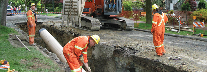 Separated sewer main installation