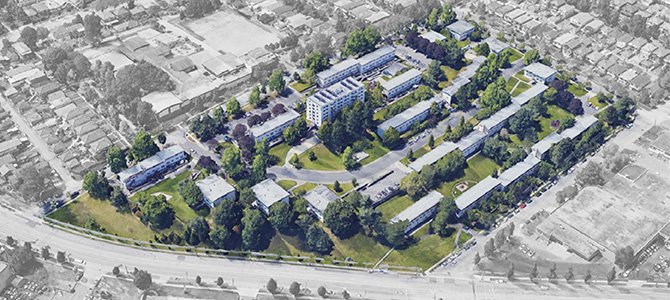 Aerial view of Skeena Terrace