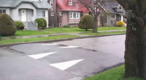 Speed humps are used on residential streets near schools and parks.