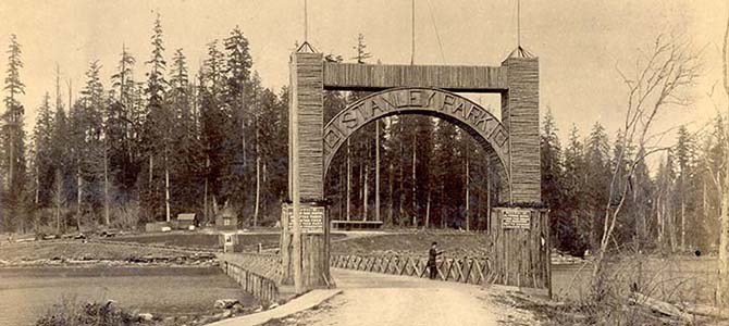 Sketch of Stanley Park entrance in 1890