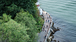 Aerial view of the Stanley Park seawall