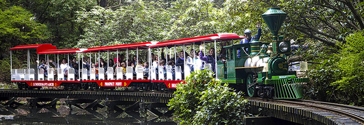 Stanley Park Train full of happy families waving Stanley Park Train full of happy families waving
