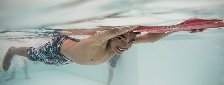 Boy swimming