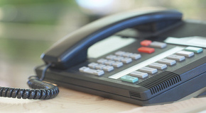 Telephone on desk Telephone on desk